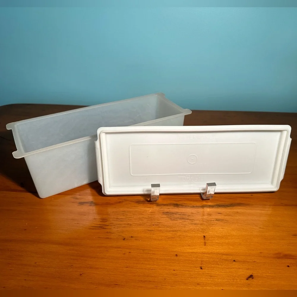 1960s Vintage Tupperware Fridge/Storage Container Original Classic White Clear